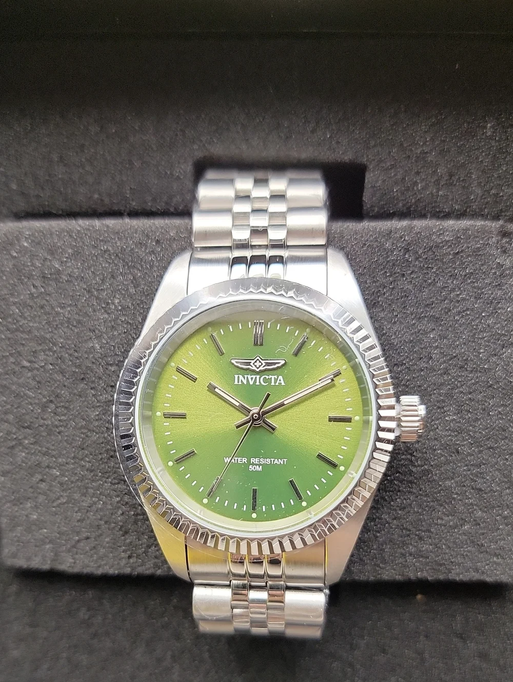 NEW Invicta Specialty Women's Watch - 36mm. Steel Green Dial Flutted Bezel 49217